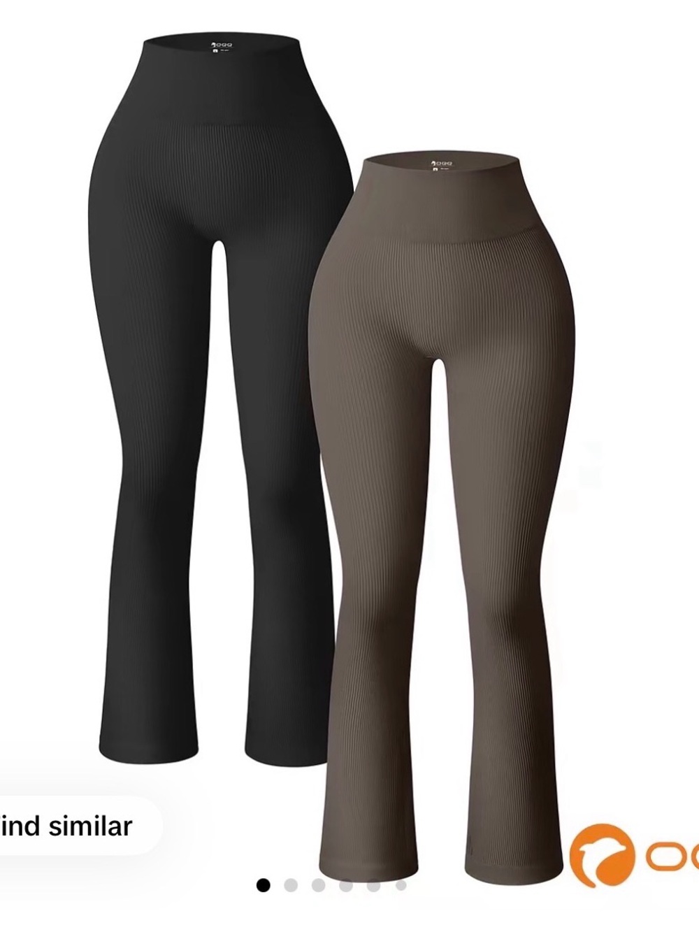 Ribbed Flare Leggings - Bundle of Black and Tan leggings
